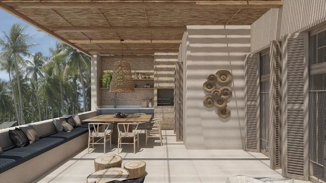pergola in courtyard