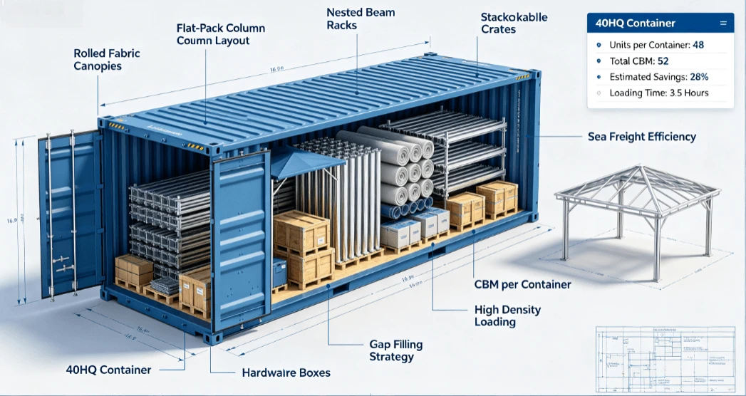 Optimize Shipping Volume for Aluminum Gazebo to Cut Freight Optimize Shipping Volume for Aluminum Gazebo to Cut Freight