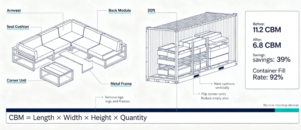 Optimize Modular Outdoor Sofa CBM: Cut Shipping Costs Optimize Modular Outdoor Sofa CBM: Cut Shipping Costs