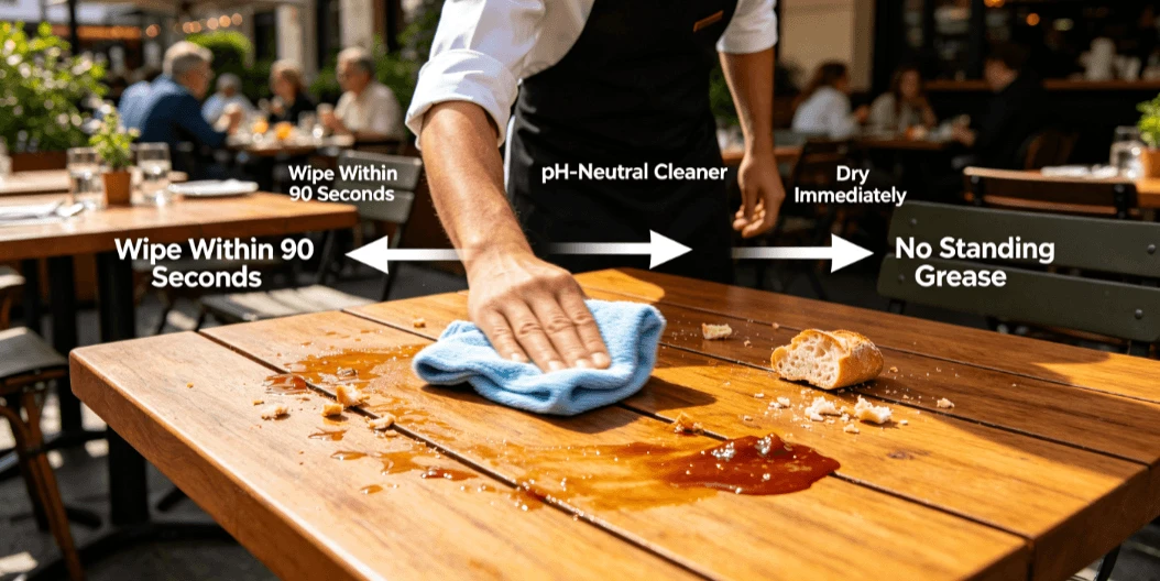 How to Prevent Food Stains & Grease Absorption on Teak Dining Tables How to Prevent Food Stains & Grease Absorption on Teak Dining Tables
