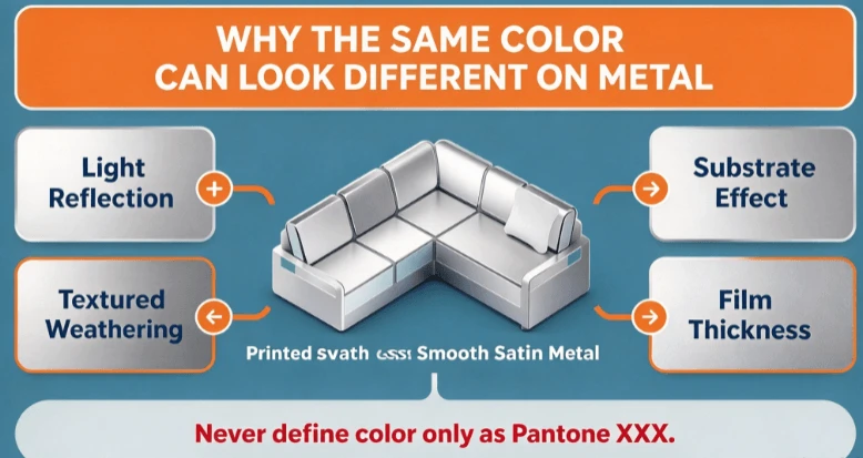 WHY THE SAME COLORCAN LOOK DIFFERENT ON METAL WHY THE SAME COLORCAN LOOK DIFFERENT ON METAL