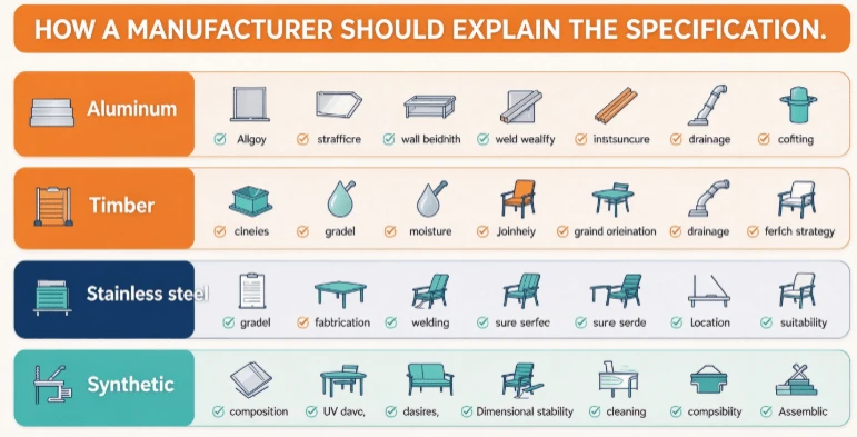 How An Outdoor Furniture Manufacturer Should Explain The Specification How An Outdoor Furniture Manufacturer Should Explain The Specification