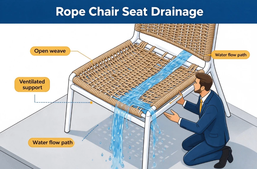 Rope Outdoor Dining Chair Seat Geometry Rope Outdoor Dining Chair Seat Geometry