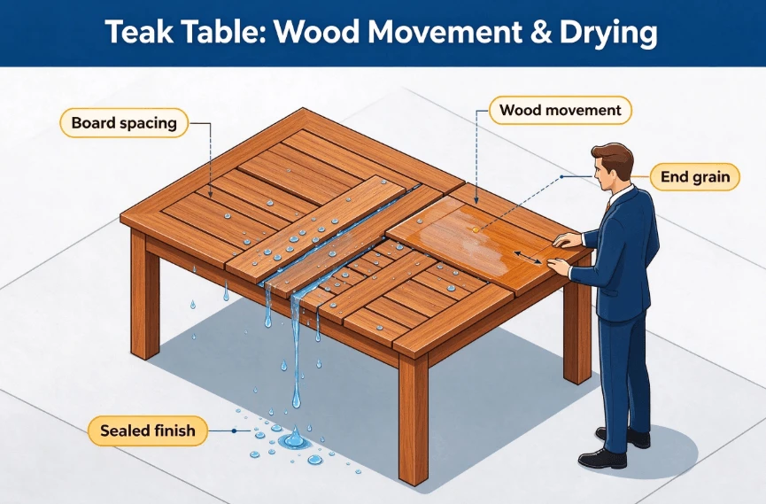 Teak Outdoor Dining Table: Wood Movement, Edges, And Drying Teak Outdoor Dining Table: Wood Movement, Edges, And Drying