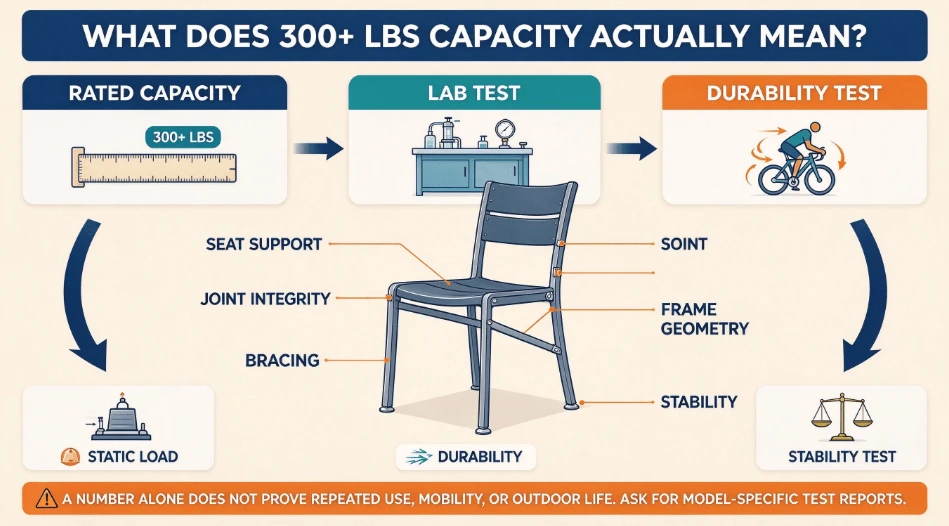 What Does A 300+ Lbs Commercial Chair Weight Capacity Actually Mean? What Does A 300+ Lbs Commercial Chair Weight Capacity Actually Mean?