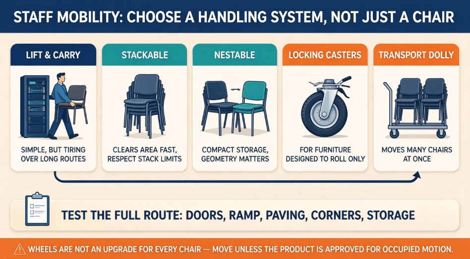 Staff Mobility During Daily Setup: Choose A Handling System, Not Just A Chair Staff Mobility During Daily Setup: Choose A Handling System, Not Just A Chair