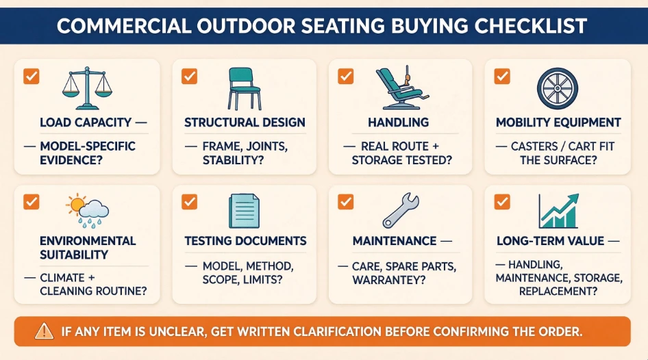 Commercial Outdoor Seating Buying Checklist Commercial Outdoor Seating Buying Checklist
