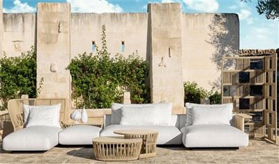 St. Moritz Olefin Fabric Outdoor Sofa | Howvin Luxury