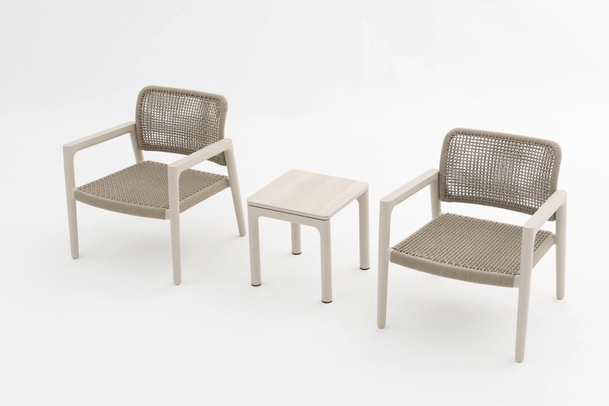 Outdoor Lounge Chair Set: Weatherproof Woven Rope Patio Furniture With Aluminum Frame