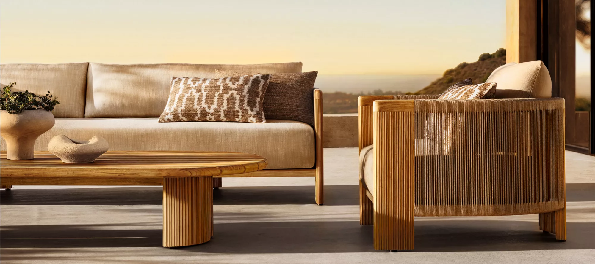 Luxury Teak Rope Outdoor Furniture | Striata Set By Howvin