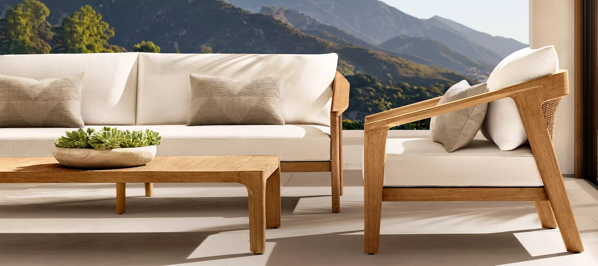 Malta Teak Outdoor Furniture Set | Mid-Century Patio Seating