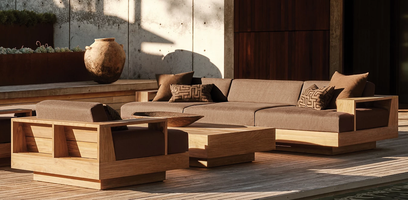 Cape Town Teak Outdoor Sofa | Luxury Patio Lounge
