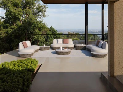 Zenith All-Weather Woven Rope Aluminum Patio Sofa