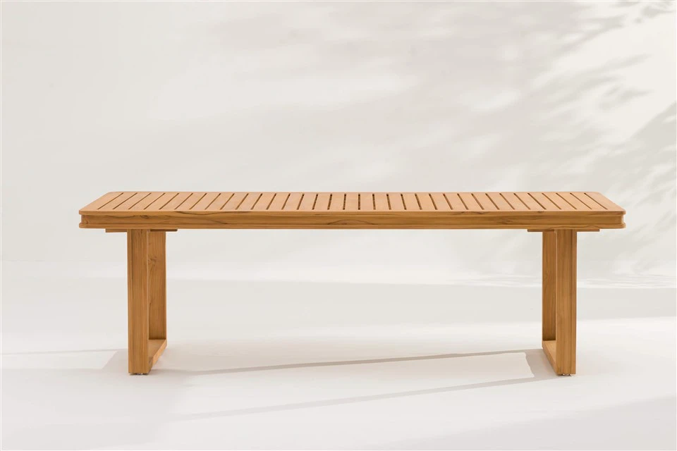 Teak Slat Outdoor Bench