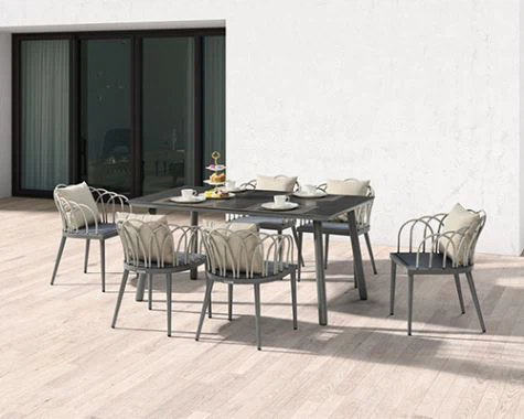 Powder Coated Aluminum Outdoor Dining Set