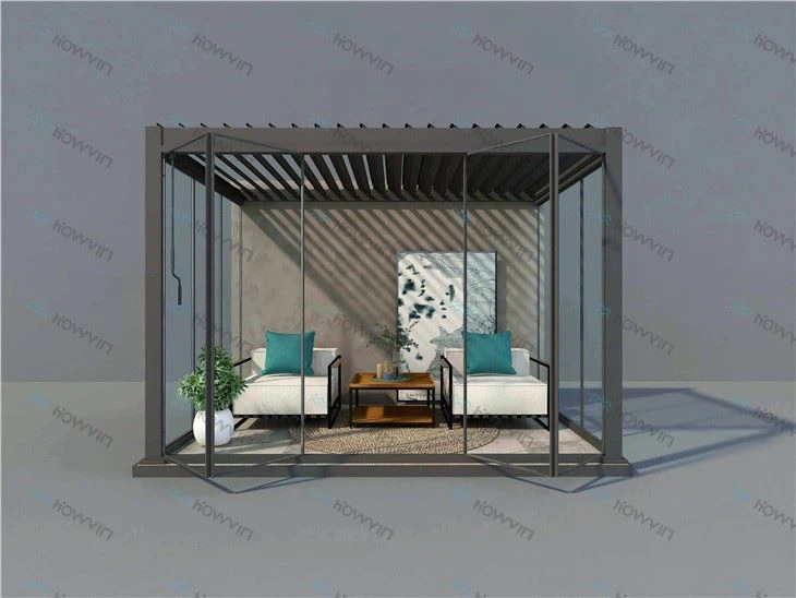 Metal Pergola With Retractable Roof And Sides