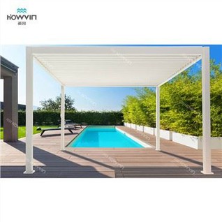 Modern Waterproof Louver Roof System Kits Electric Gazebo Garden Bioclimatic Outdoor Aluminium Pergola