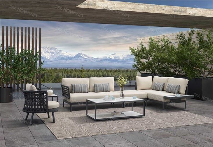 Howvin Outdoor Dining Table And Chair Combination Modern Simple Courtyard Garden Outdoor Balcony Rectangular Dining Table Light Luxury Table And Chair