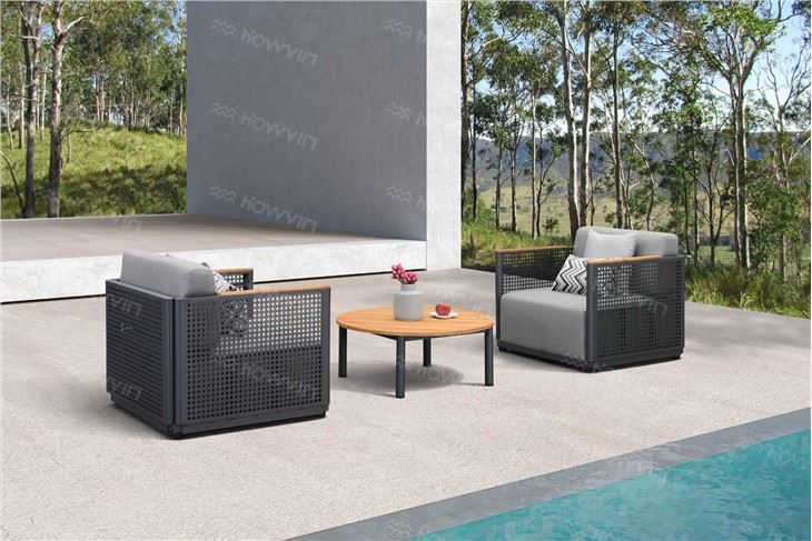 Howvin Outdoor Dining Table And Chair Combination Modern Simple Courtyard Garden Outdoor Balcony Rectangular Dining Table Light Luxury Table And Chair
