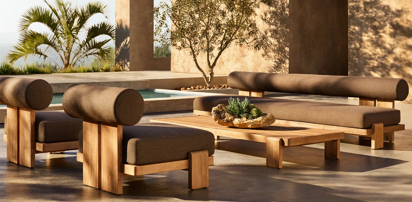 Luxury Vigo Teaks Outdoor Sofa Set For Commercial Lounges
