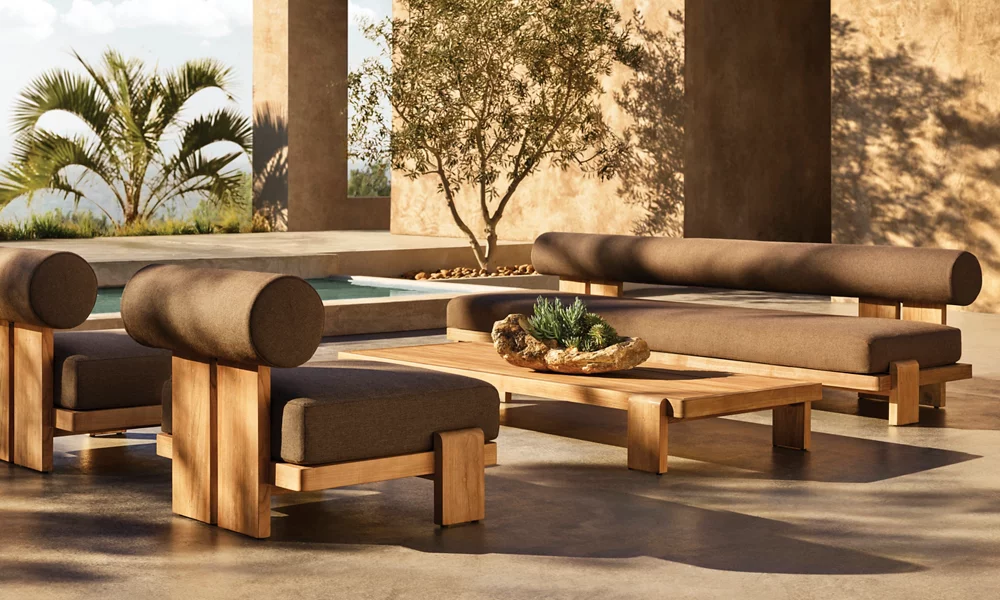 Luxury Vigo Teaks Outdoor Sofa Set For Commercial Lounges suppliers